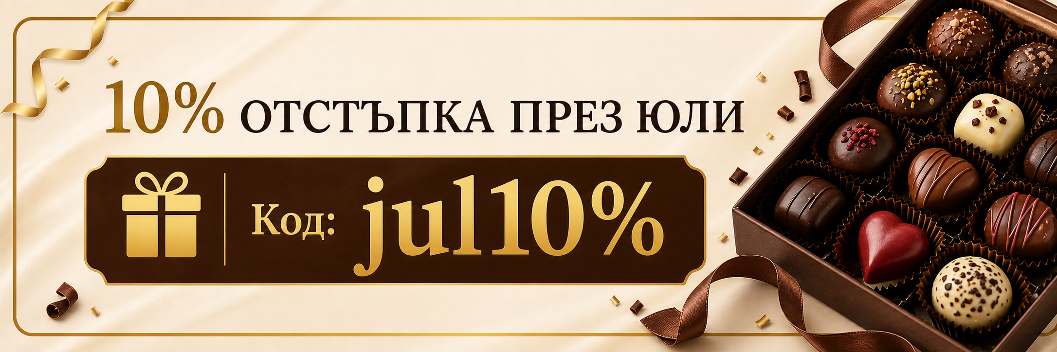 10% отстъпка с код jul10% през юли