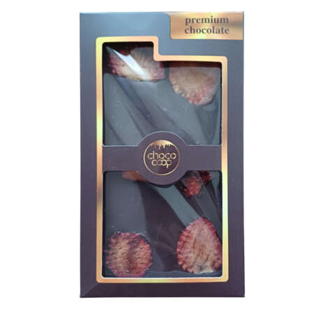 Черен шоколад 54% с чипс ягода 100 г