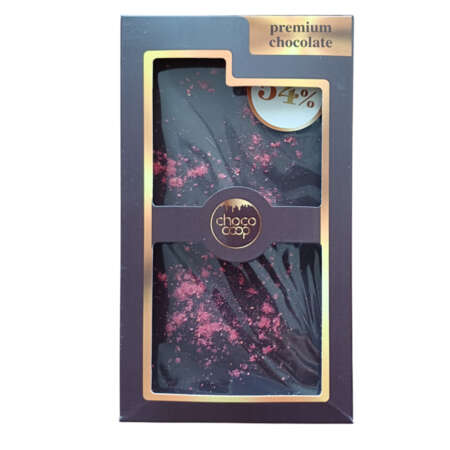 Черен шоколад 54% с лио малина 100 г