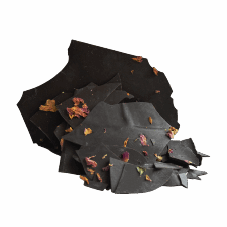 Чипс от черен шоколад с листа от роза 150 г