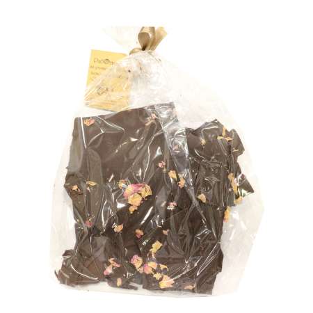 Чипс от черен шоколад с листа от роза 150 г