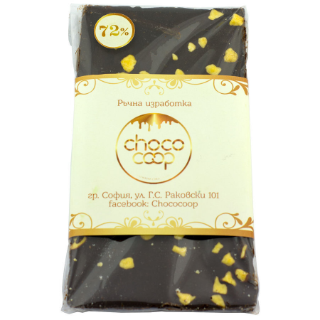 Черен шоколад 72% с манго 100 г