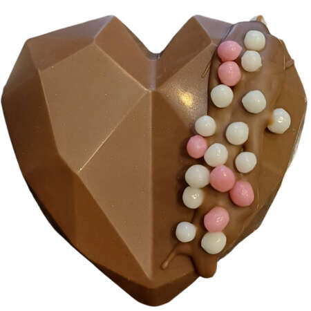 Диамантено сърце млечен шоколад 60 г