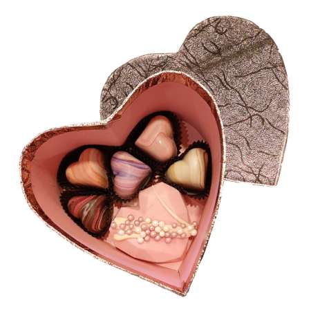 Кутия "Любов" с диамантено сърце розово