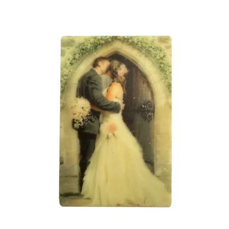 Правоъгълна визитка "Сватба" – 8/5 см. с цветен принт