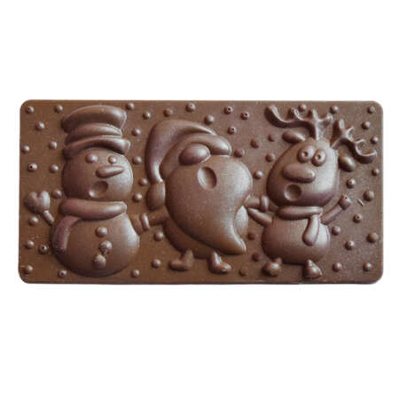 Коледен млечен шоколад Дядо Коледа, елен и снежен човек 110 г