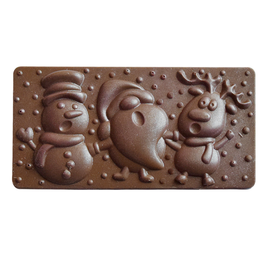 Коледен млечен шоколад Дядо Коледа, елен и снежен човек 110 г