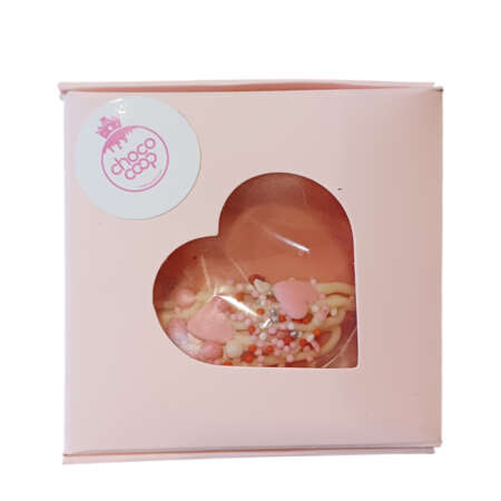 Кутия с диамантено сърце цветно 60 г