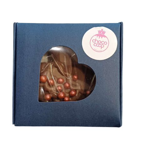 Кутия с диамантено сърце млечен шоколад 60 г