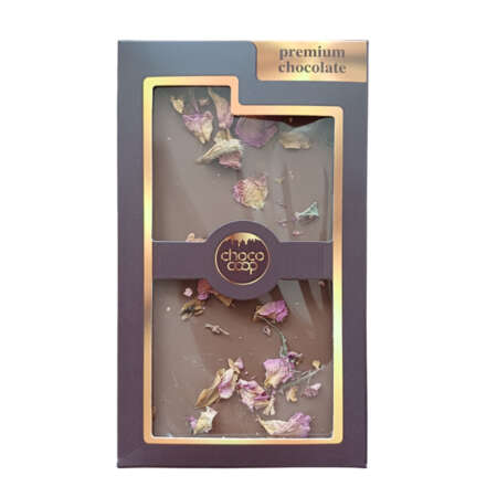 Млечен шоколад с листа от роза 80 г