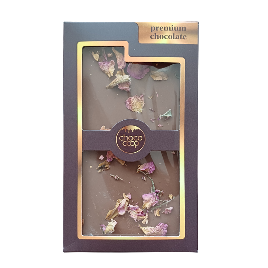 Млечен шоколад с листа от роза 80 г