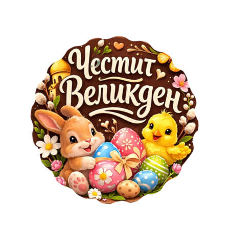 Кръгла великденска визитка 22 г