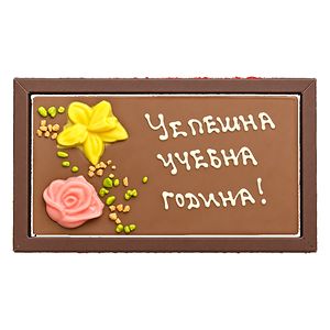 Шоколадова картичка с надпис "Успешна учебна година" 120 г в кутия